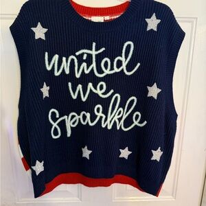 QUEEN OF SPARKLES Navy Star Sweater